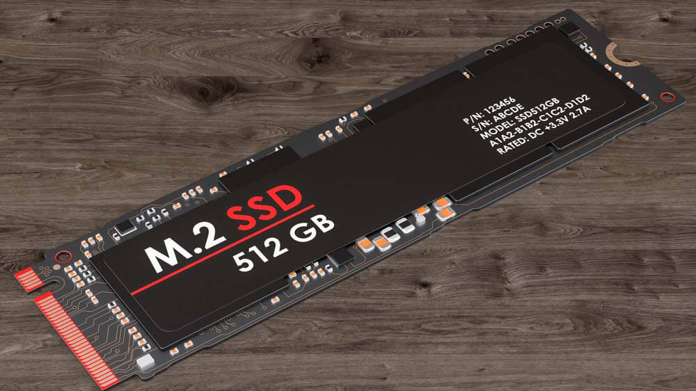 机の上のSSD